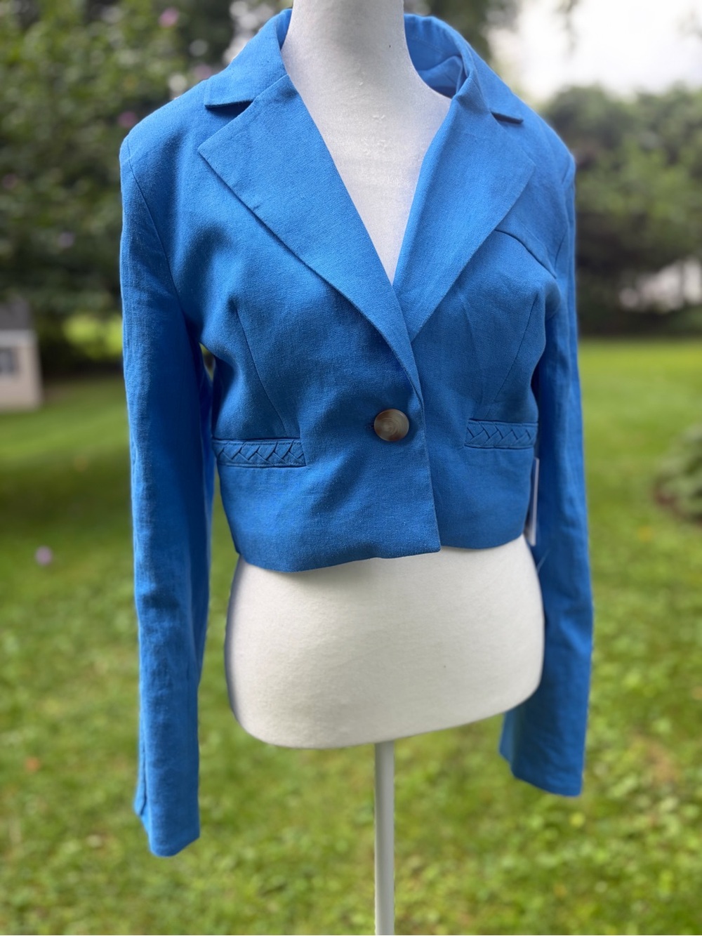 NWT: Jason Wu Cropped Blue Blazer Jacket Size XS
